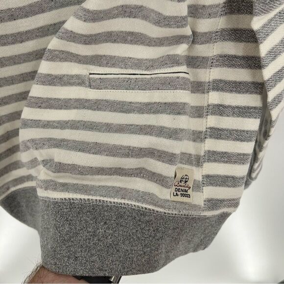 3rd & Army Long Sleeve Pullover Cowl Neck Striped White Grey Hoodie NWT S - Picture 5 of 9